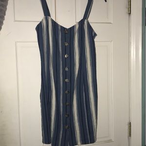 Blue and white dress